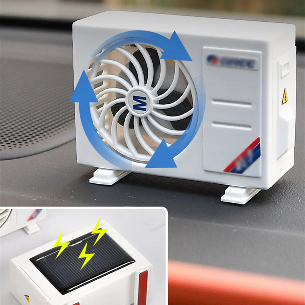 Air Conditioning Car Air Conditioner Shape Model Dashboard Ornaments Solar Powered Air Vent Clip Vehicle Decoration