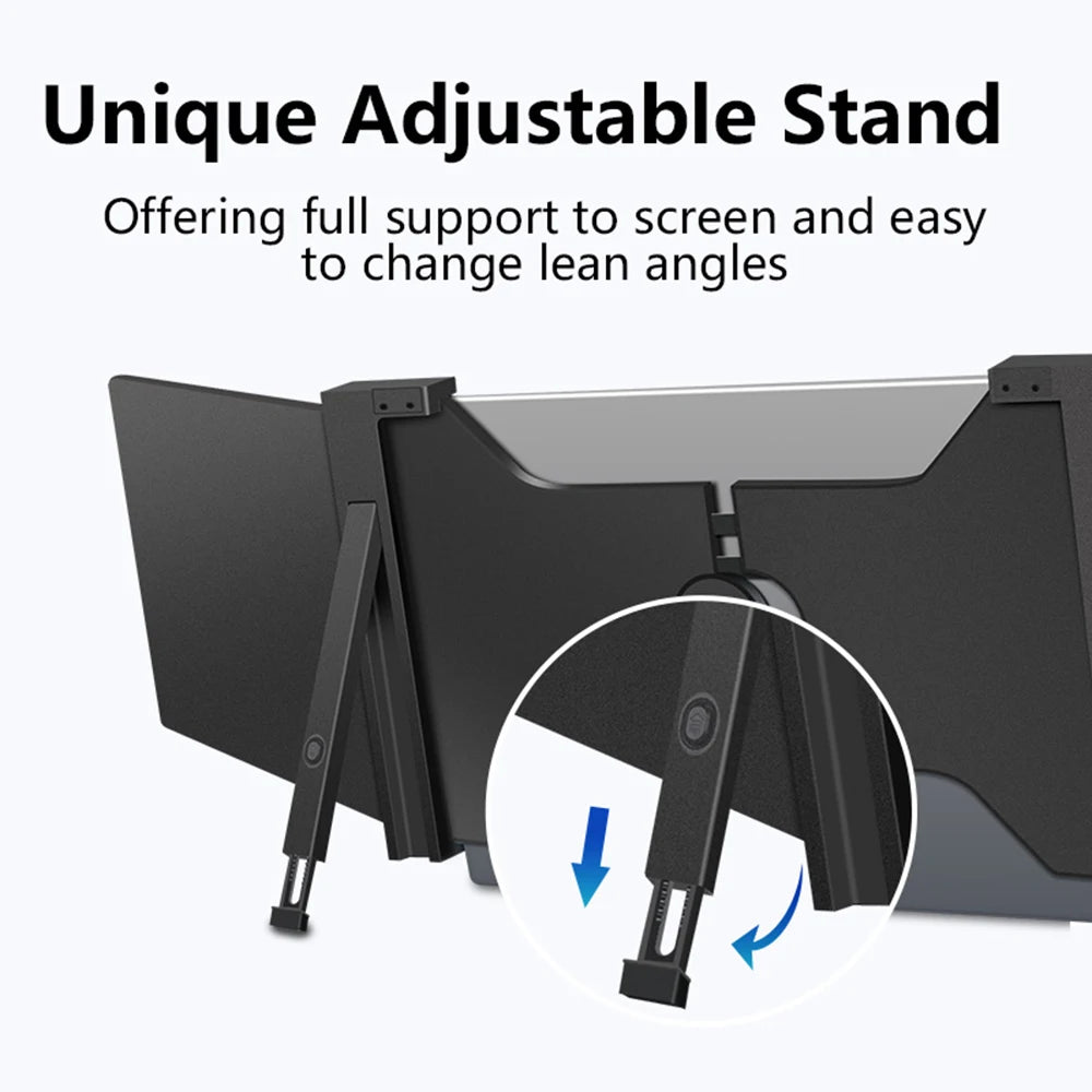 Monitor portátil de pantalla de expansión para computadora portátil de 15,4 pulgadas para computadora portátil de 15,6 a 17,3 pulgadas FHD 1920*1080 IPS Monitor de pantalla dual plegable