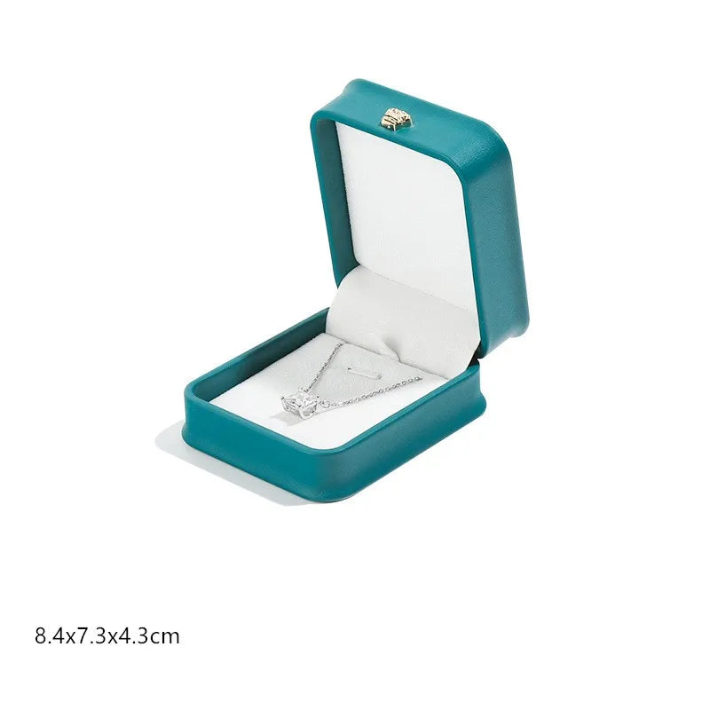 1 organizador de joyas de cuero, caja para anillos de boda, colgante, pulsera, collar, estuche de almacenamiento, embalaje de regalo, caja de exhibición al por mayor