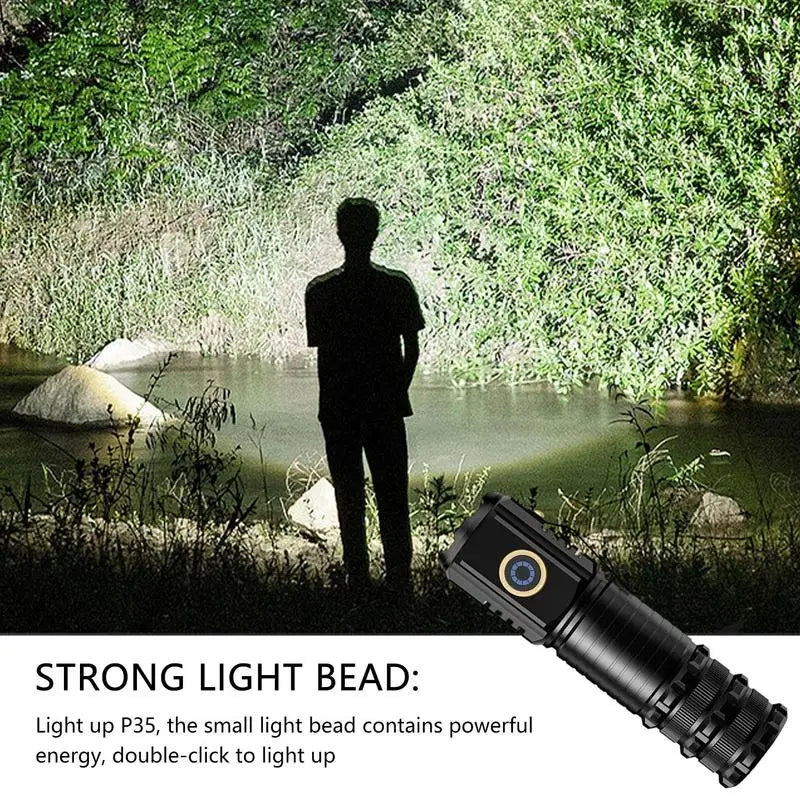Portable Magnetic Flashlight LED Waterproof Magnetic Flashlight Aluminum Alloy Powerful Torch with P35 Lamp Beads