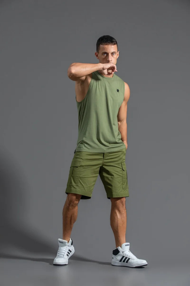 Plus Size Men's Sport Fitness Vest Cotton Trendy Sleeveless T-Shirt Shoulder Vest Casual Top Clearance Special Price