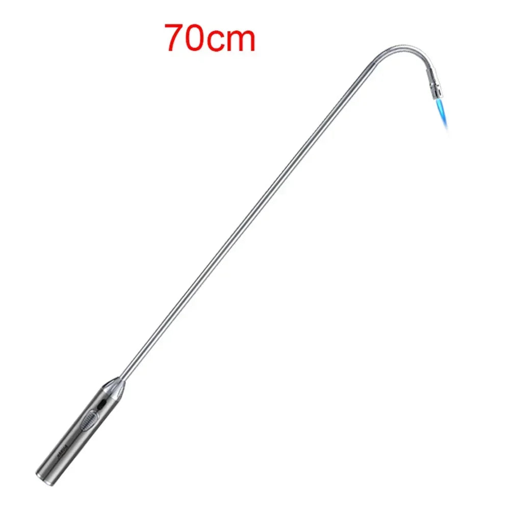 70cm Blue Flame Lighter Kitchen Candle Long Butane Gas Lighter 360 Degrees Rotate Stove BBQ Igniter Welding Torch Picnic Tool