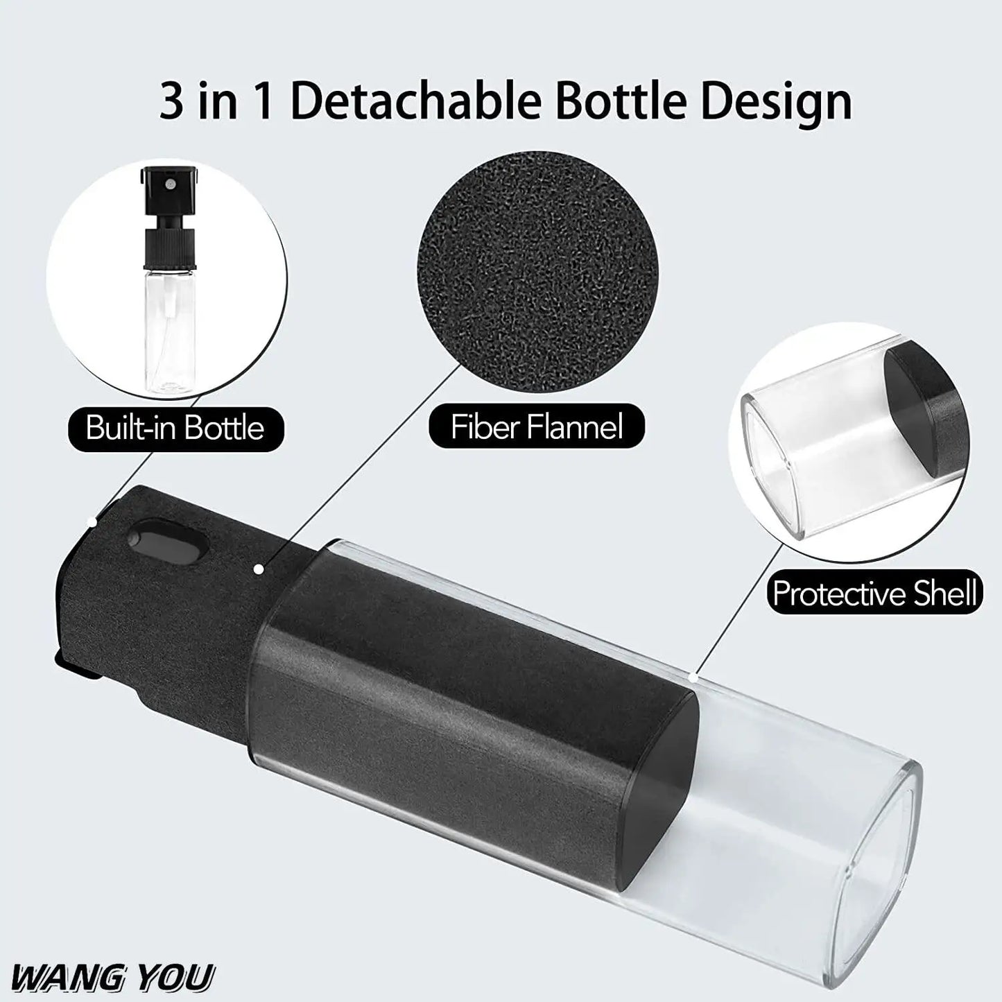 Q2 Microfiber Screen Cleaner Spray Bottle Set Mobile Phone Ipad Computer Microfiber Cloth Wipe Iphone Cleaning Glasses Wipes