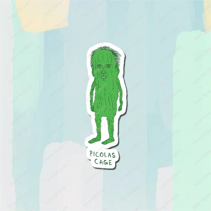 Picolas Cage 5PCS Stickers for Living Room Bumper Anime Cute Kid Car Art Print Window Home Decor