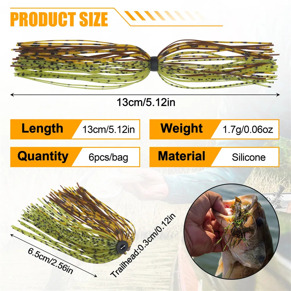12Pcs Silicone Skirts Fishing Lure for Fishing Jig heads hooks Spinnerbait Buzzbait Bass Trout Fly Tying fishing Accessories