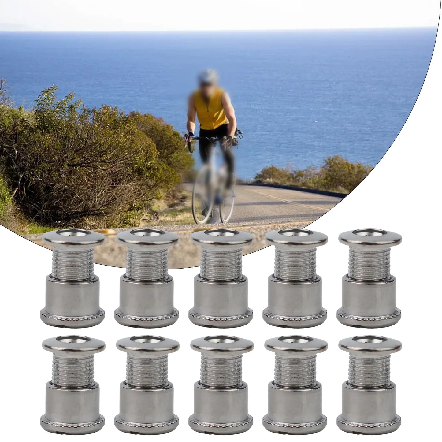 10 piezas de pernos para bielas de bicicleta, pernos simples, dobles y triples, tornillos de acero para platos y platos, tornillos para platos y tuercas, accesorios para bicicletas