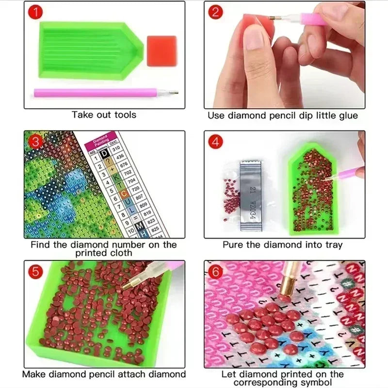 5D DIY Disney Princess Diamond Painting Beauty and Beast Cross Embroidery Landscape Castle Handmade Diamond Mosaic Art Gift