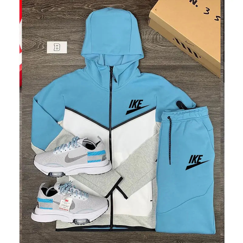 2024 Men's Leisure Sportswear For Men Spring And Autumn New Outdoor Hooded Windbreaker Jacket And Sweatpants Two-piece Set