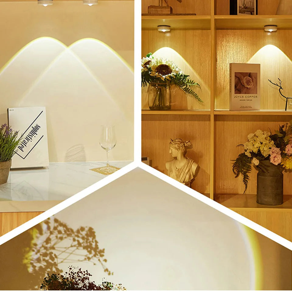 Sunset Lamp Under Cabinet Lights Battery Operated Sunset Projector Kitchen Wine Cabinet Closet Decor Bedroom Atmosphere Lamp