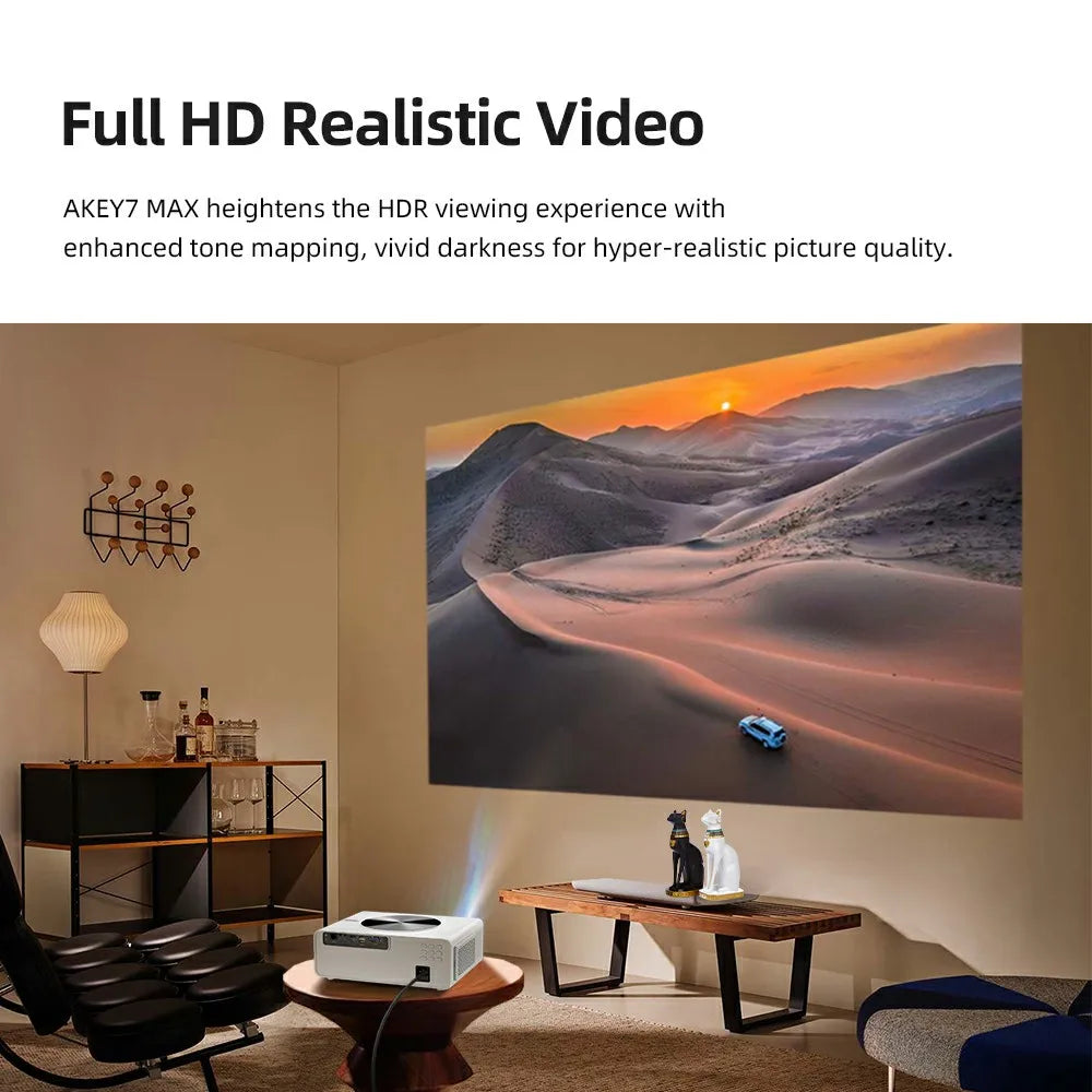 Proyector AUN Full HD de alto rendimiento Android TV 4K Cine en casa 3D Enfoque automático eléctrico 200 pulgadas Cine en casa WIFI AKEY7 MAX