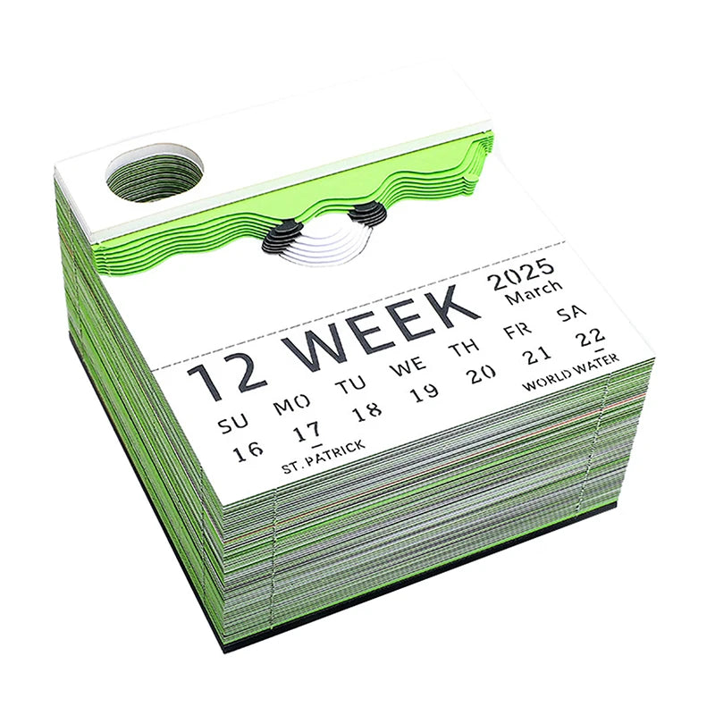Calendario de escritorio Panda 2025 Calendario Bloc de notas Calendario de escritorio creativo Bloc de notas de bricolaje Calendario de arte 3D Tallado de papel Regalo Casa