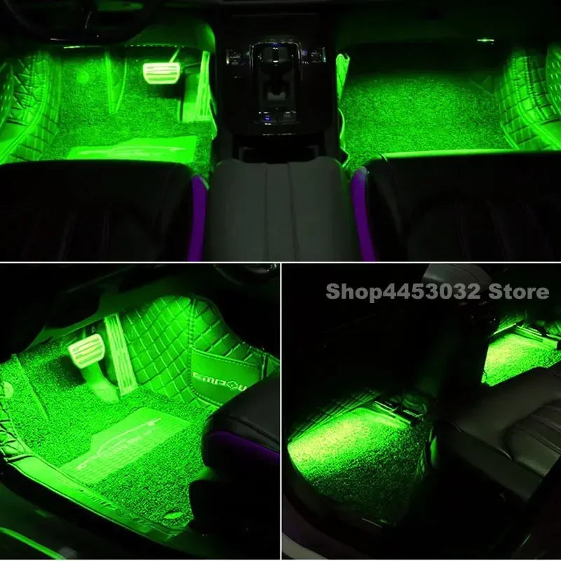 Car Foot Ambient Light RGB Led Lamp Usb For Peugeot 2008 3008 4008 308 408 508 207 307 Wireless Remote APP Control Accessories