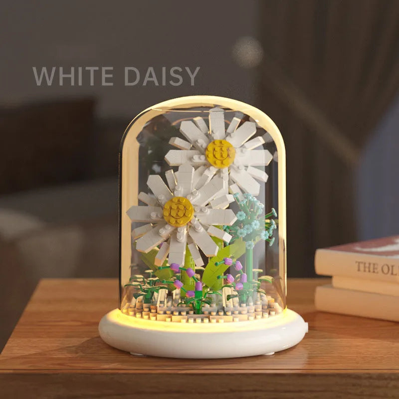 Building block flower eternal rose small particle building block assembly toy gift desktop decoration