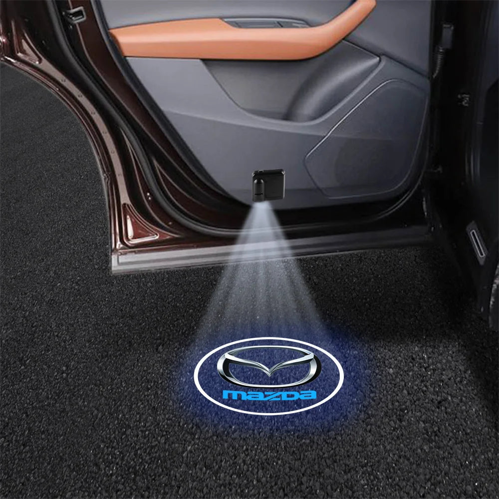 1/2pc Magnetic LED Car Badge HD Wireless Welcome Light Laser Projector Auto Accessories For Mazda Axela Atenza MS Speed CX-3 MPS
