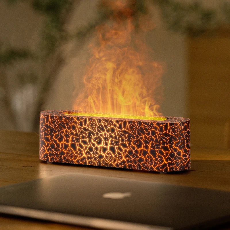 Vissko 7-Colorful Flame Diffuser USB Air Humidifier Aromatherapy Essential for Bedroom Yoga Home Oil Diffuser Fragrance Diffuser