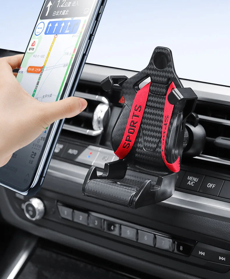 Universal Seat Style Mobile Phone Holder Car AirVent Clip Mount Holder Car Racing Outlet SeatHolder Air Design Navigation