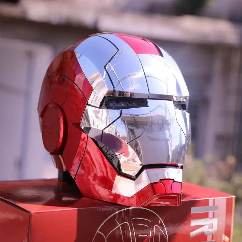 2024 New 1:1 Marvel Iron Man Mk5 Electric Helmet Multi-piece Opening And Closing Helmet Voice Control Eyes Model Adult Toy Gifts