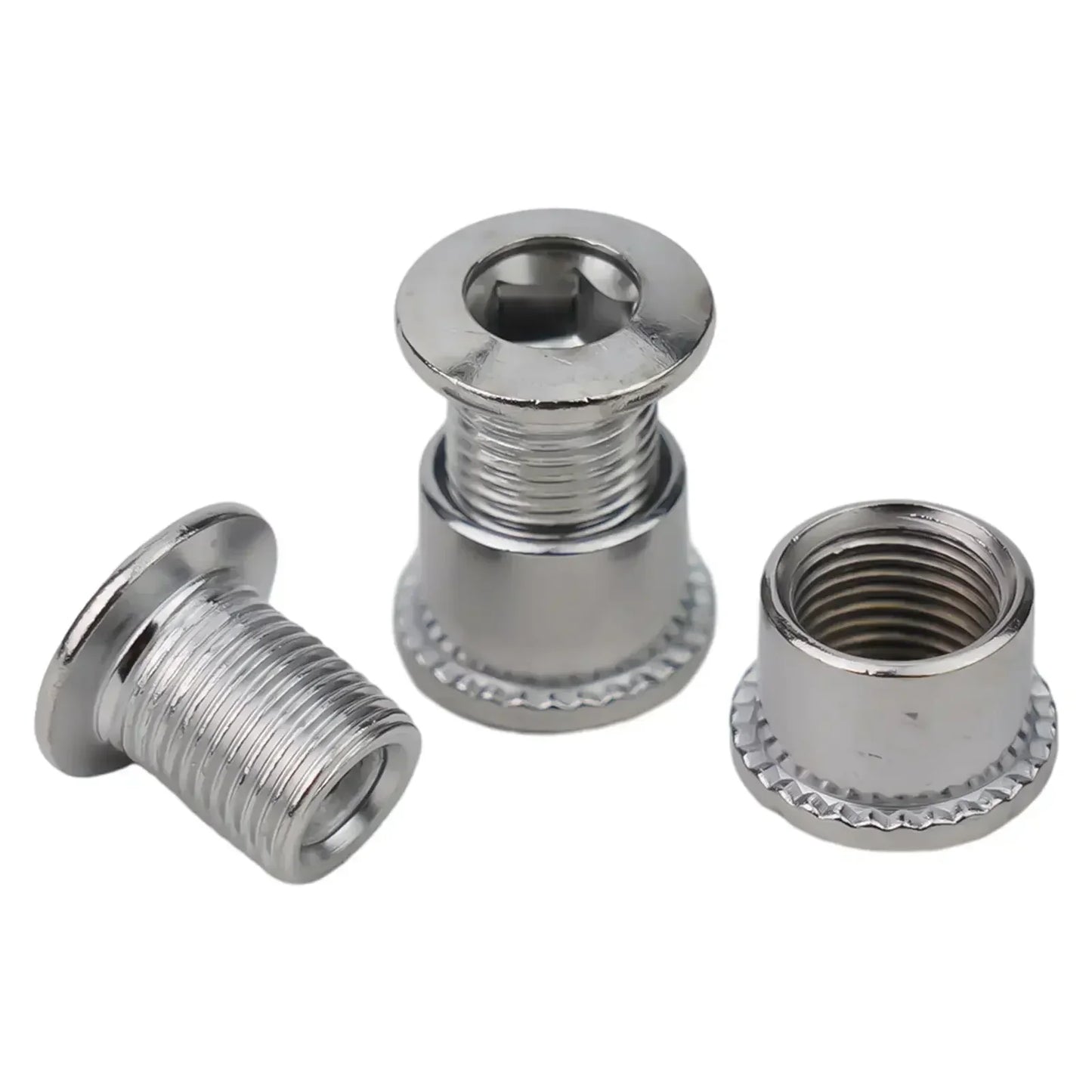 10 piezas de pernos para bielas de bicicleta, pernos simples, dobles y triples, tornillos de acero para platos y platos, tornillos para platos y tuercas, accesorios para bicicletas