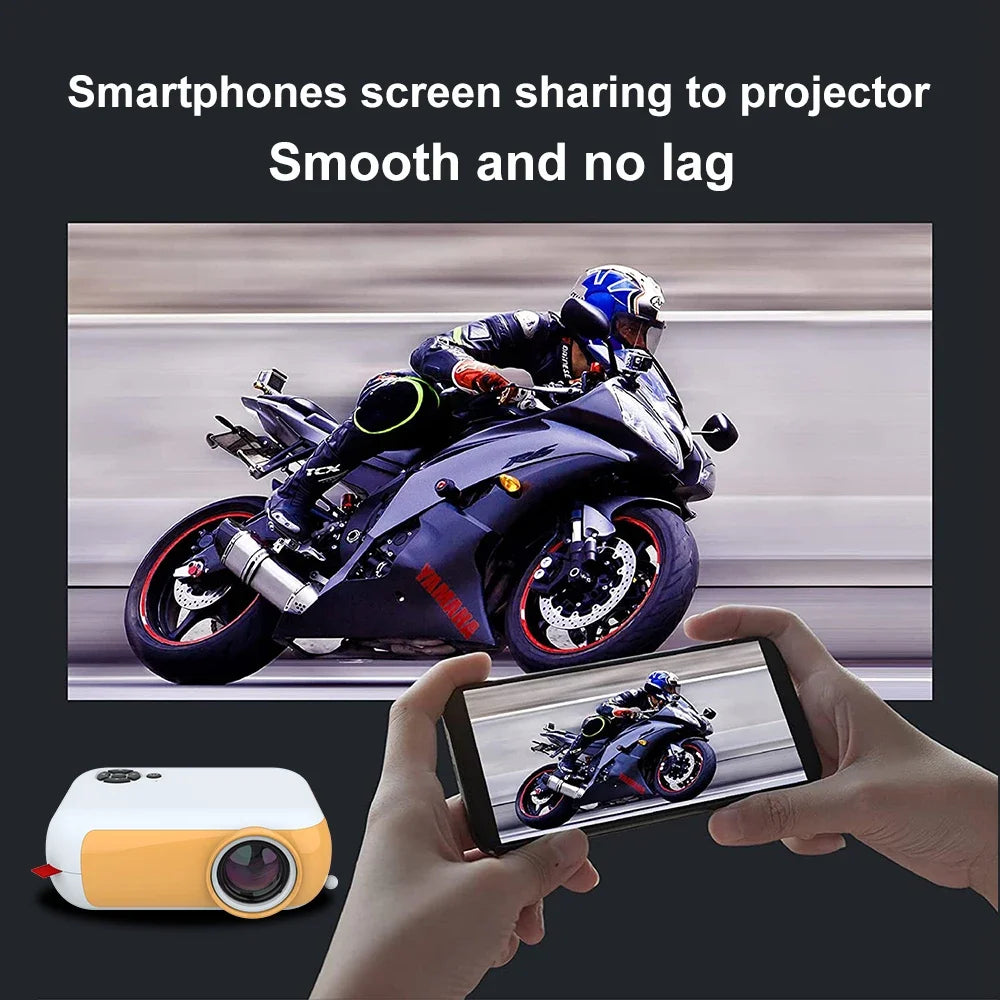 Yinzam Drop Shipping A10 Projecteur, Mini Projecteur WiFi sans fil pour Smartphone avec écran miroir et projecteurs vidéo portables 1080p