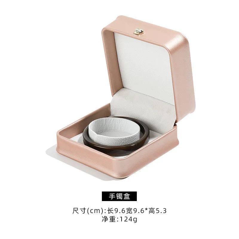 1 organizador de joyas de cuero, caja para anillos de boda, colgante, pulsera, collar, estuche de almacenamiento, embalaje de regalo, caja de exhibición al por mayor