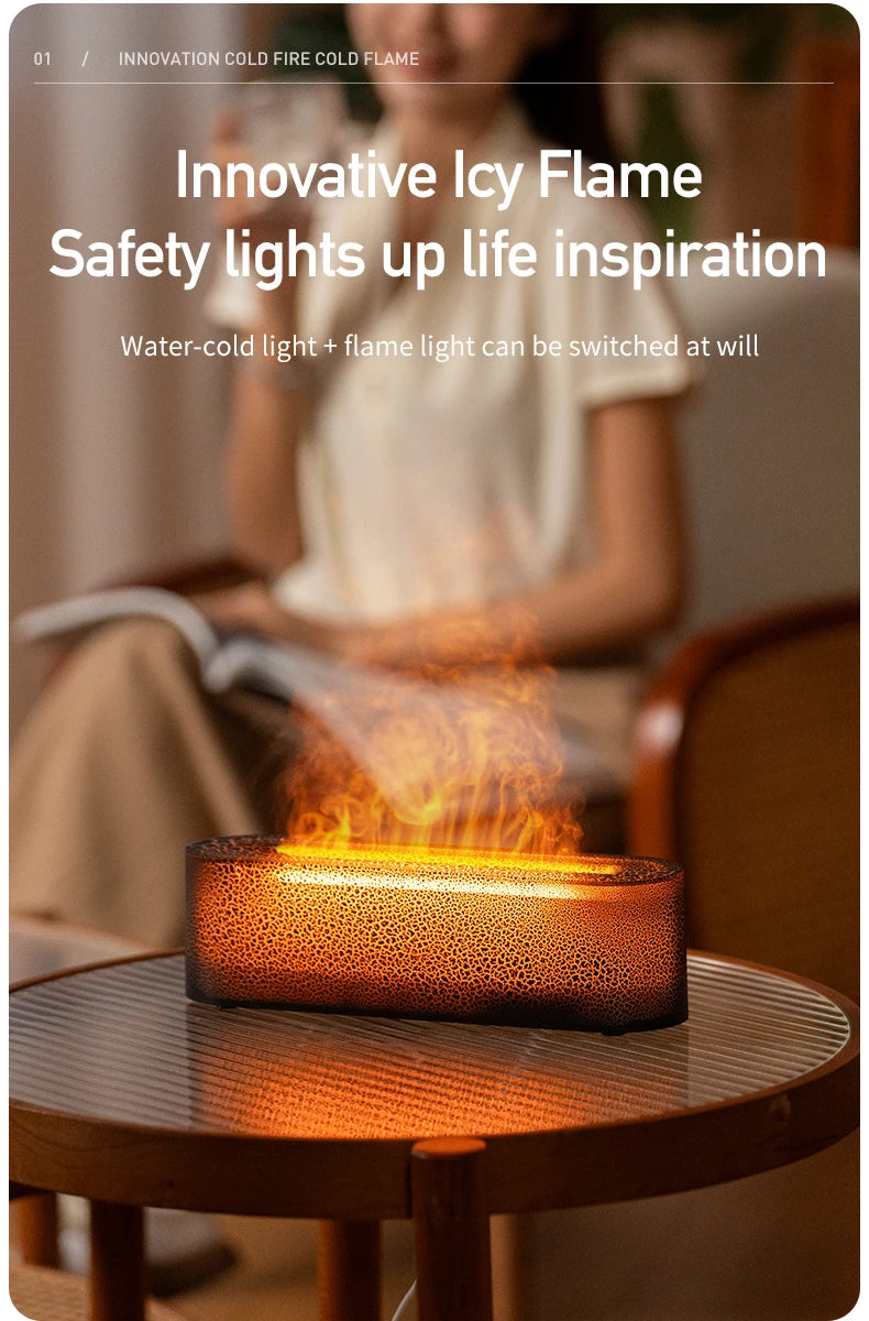 Vissko 7-Colorful Flame Diffuser USB Air Humidifier Aromatherapy Essential for Bedroom Yoga Home Oil Diffuser Fragrance Diffuser