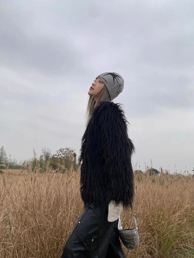 Women Knit Hat Winter Beanie Kpop Y2k Accessories Hip Hop Warm Gothic Graphic Streetwear Spring Vintage Pullover Korean Unisex
