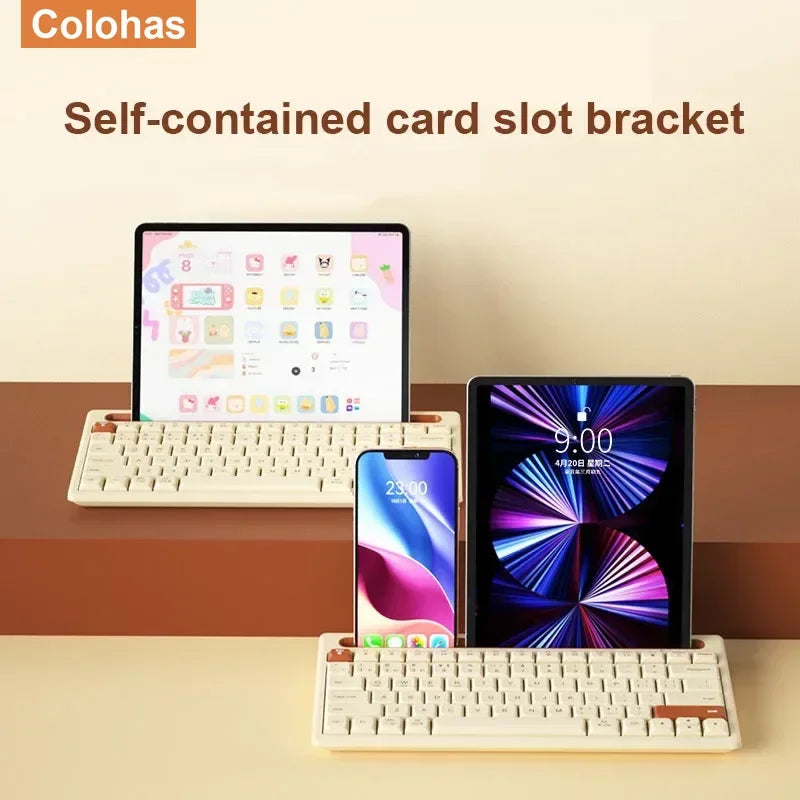 New Wireless Bluetooth Keyboard 87 Keys Three-mode Silent Mini Mute Keyboard For Notebook IPad Laptop Desktop Tablet Computer