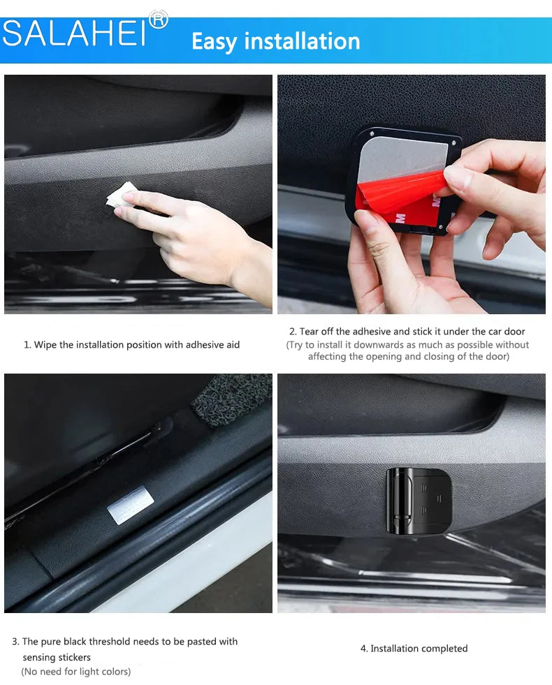 2Pcs Car Angel Wings Wireless Door LED HD Welcome Decorative Light Courtesy Bulb Lamp Shadow Projector Lamp Car Accessories