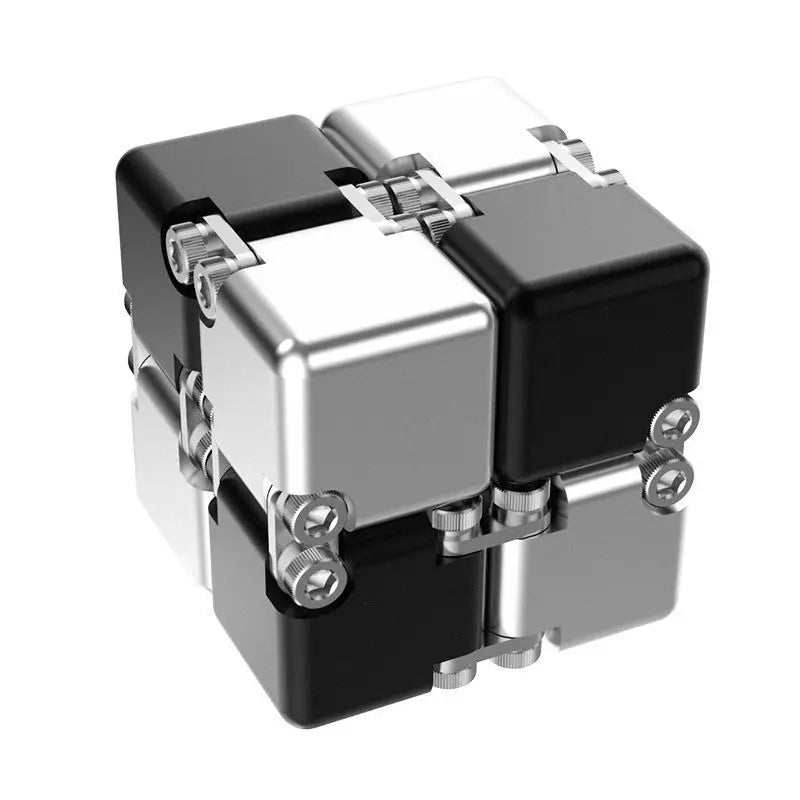 Tiktok Pop Fun Decompression Toys Alloy Infinity Magic Cube Finger Toy Office Flip Cubic Puzzle Stress Relief Cube Block Gift