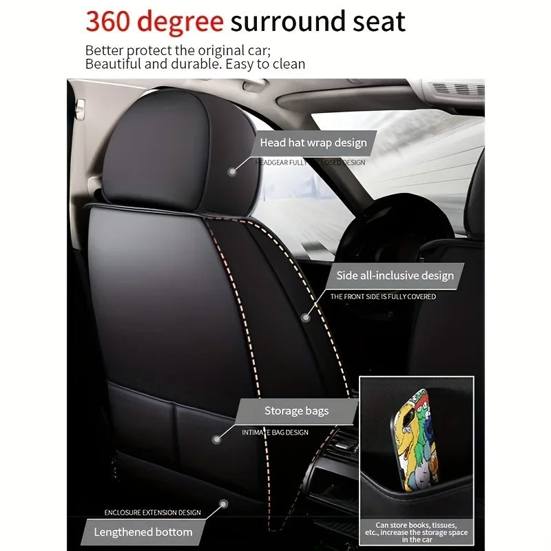 2 Premium Front Seat Cove Universal Car Seat Cover PU Leather ProtAction Breathable All-inclusive Seat Cushion car accessories