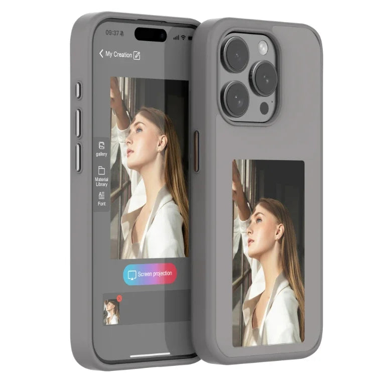 NFC Function Phone Case 3.7 Inches Screen Display Mob for IPhone 13 14 15 Wireless Transmission Screen Projection Phone Case