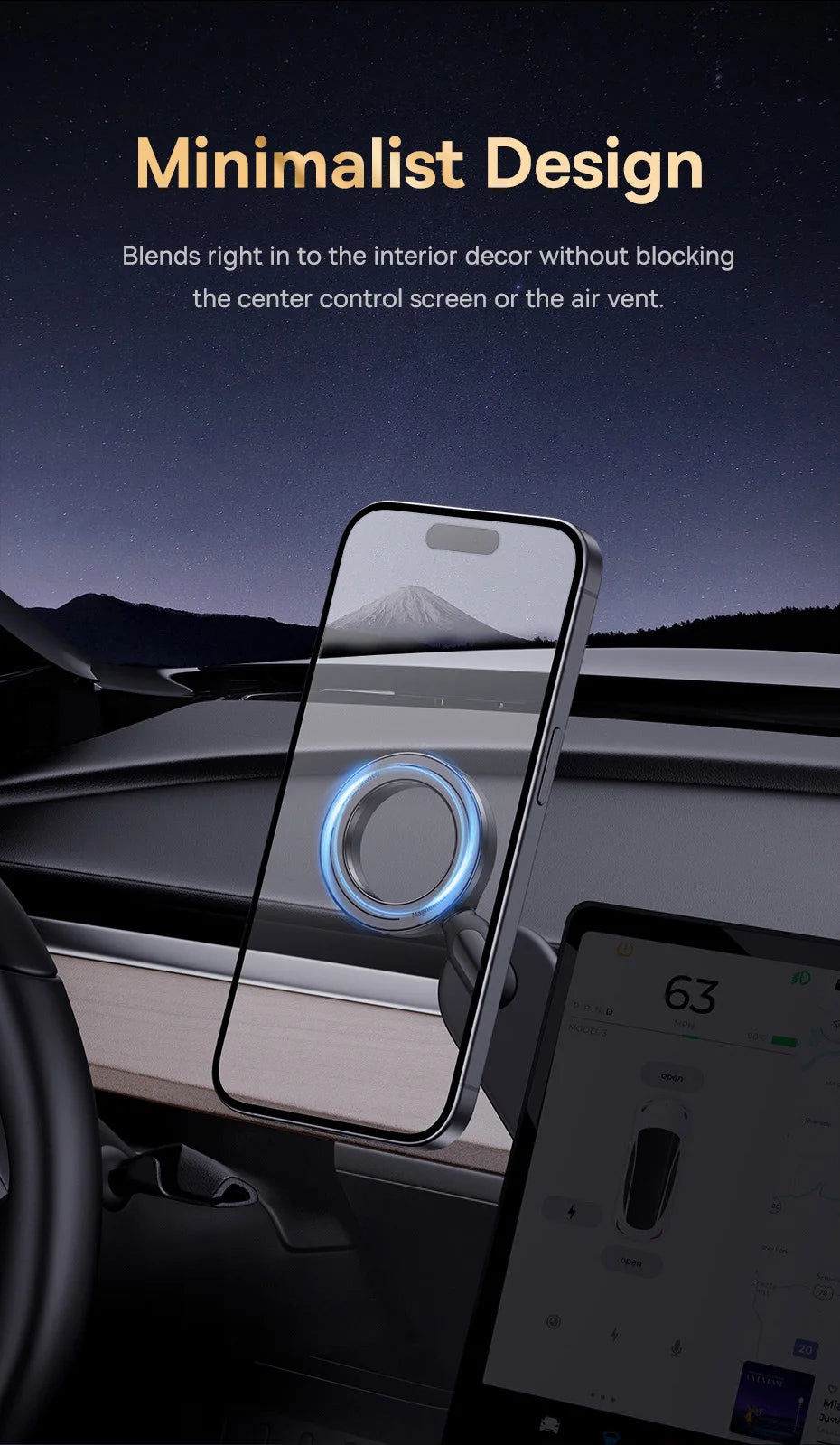 Soporte magnético para teléfono de coche Baseus, soporte plegable para teléfono, soporte para iPhone 12, 13, 14 Pro Max y Samsung S23