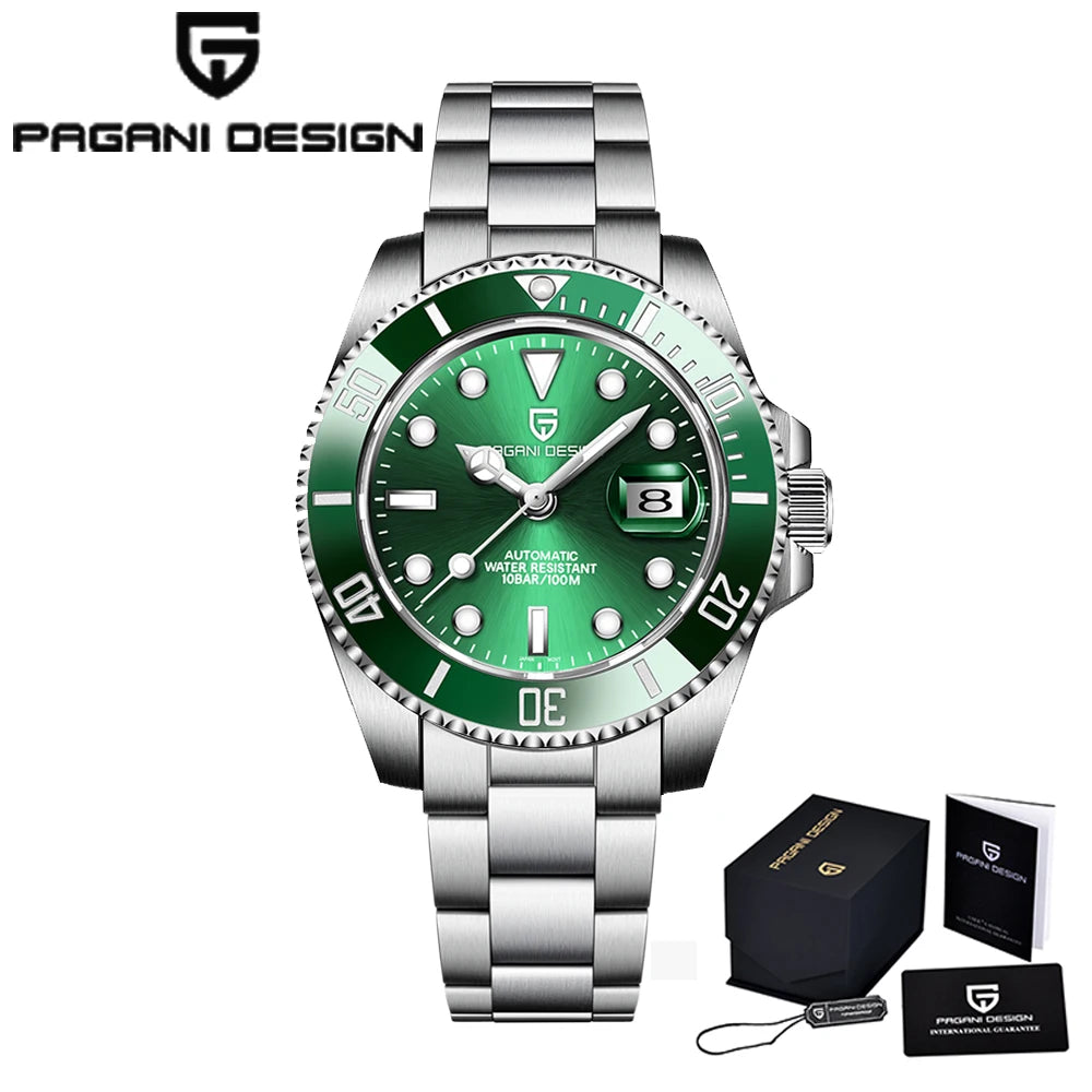PAGANI DESIGN Men Automatic Mechanical Watches Luxury Sport Dive Clock NH35 Auto Date Sapphire 40MM Watch For Men reloj hombre