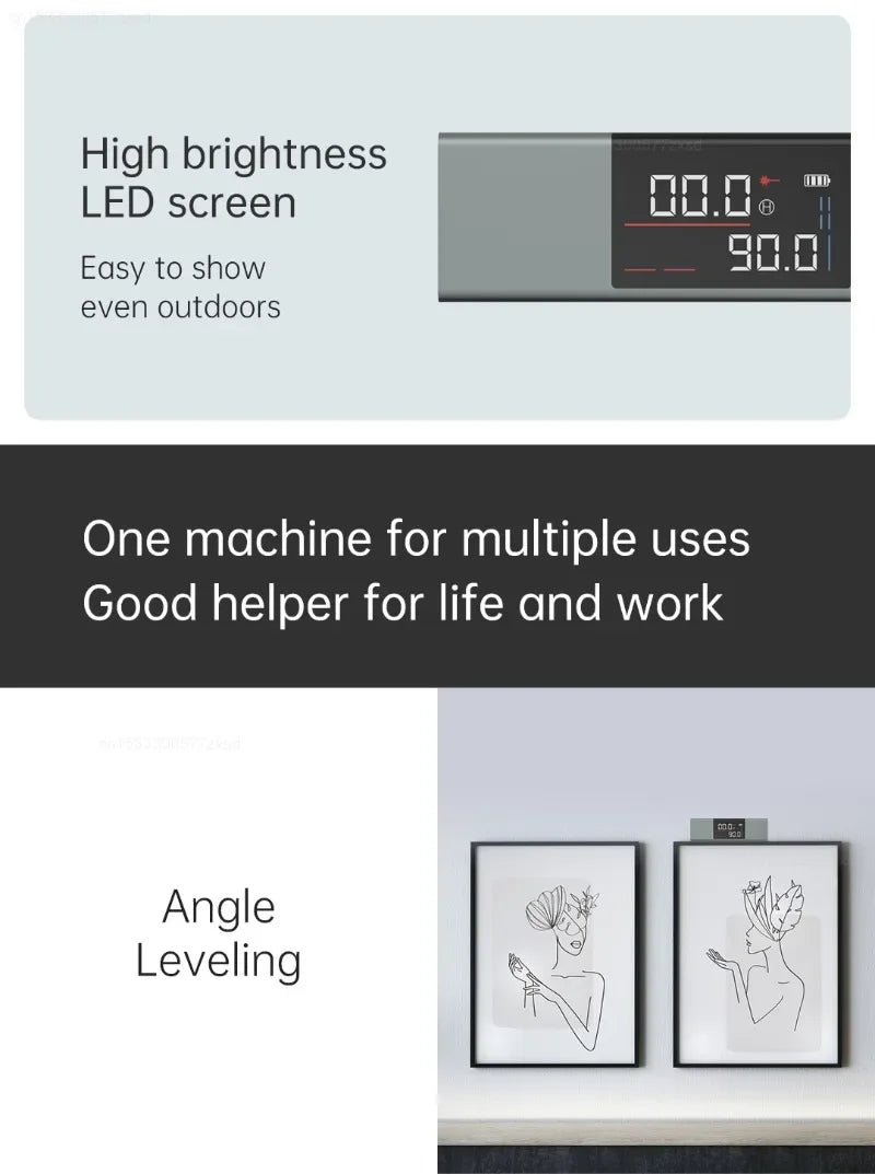 Xiaomi Duka Rapporteur laser Inclinomètre numérique Mesure d'angle 2 en 1 Niveau laser Règle Jauge Outils de construction Règle d'angle