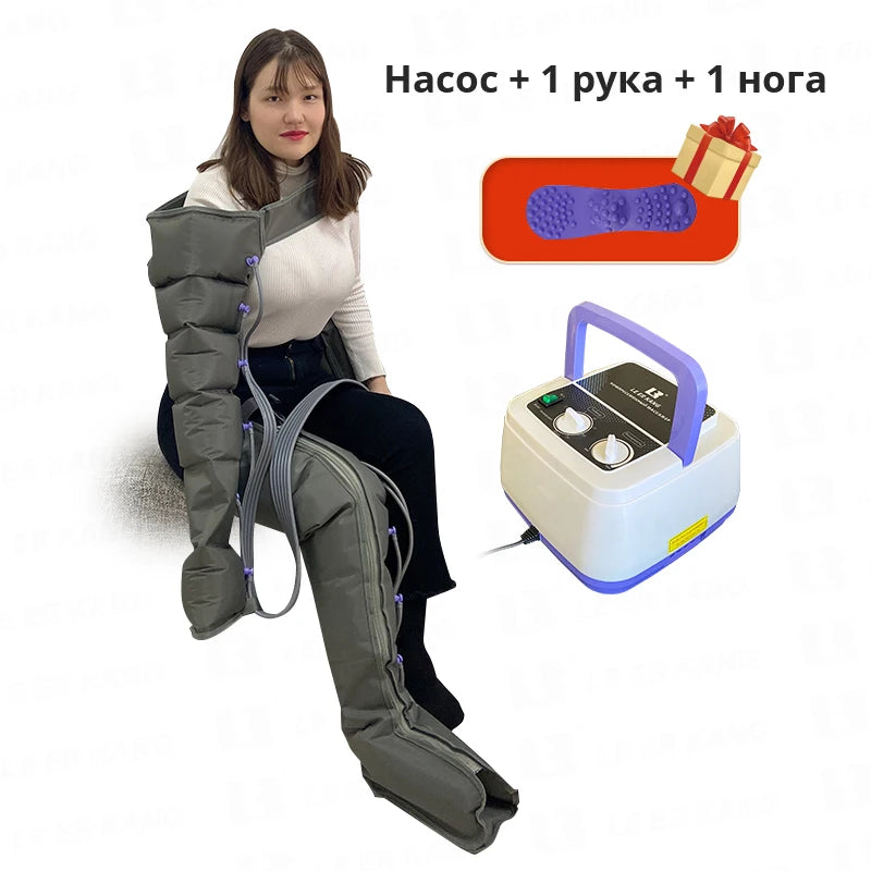 6-chamber Electric Airbag Pressure Massager Wraps Arm Waist Leg Foot Massage Varicose Veins lymphatic drainage device