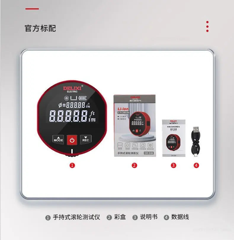 Cinta métrica con telémetro Xiaomi DELIXI, regla electrónica con rodillo, arco curvo plano de alta precisión, medidor de distancia láser