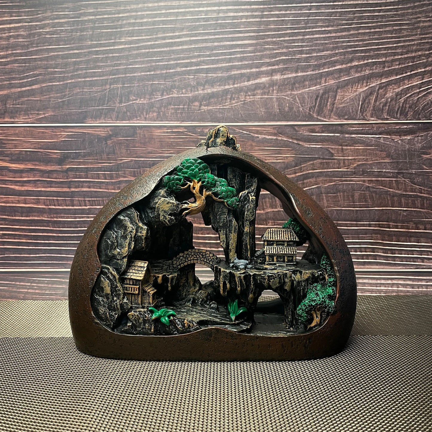 1 pièce de résine refondable de niveau intermédiaire, porte-encens à l'écoute de la pluie, brûleur d'encens, chambre à coucher, salon, table basse, bureau, maison