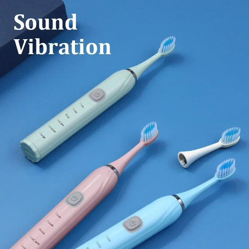 Sonic Electric Toothbrush 5 Mode USB Charger Timer Brush Rechargeable Deep Clean Tooth Brushes Replacement Heads Set For Adults