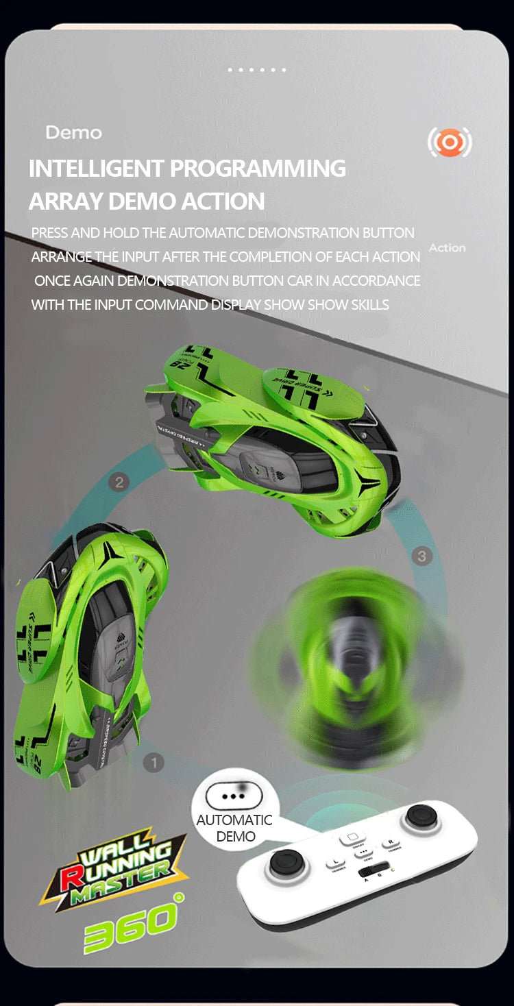 RC Car Stunt Infrared Laser Tracking Wall Ceiling Climbing Vehicle Toys For Children Remote Control Cars Follow Light Gifts boys