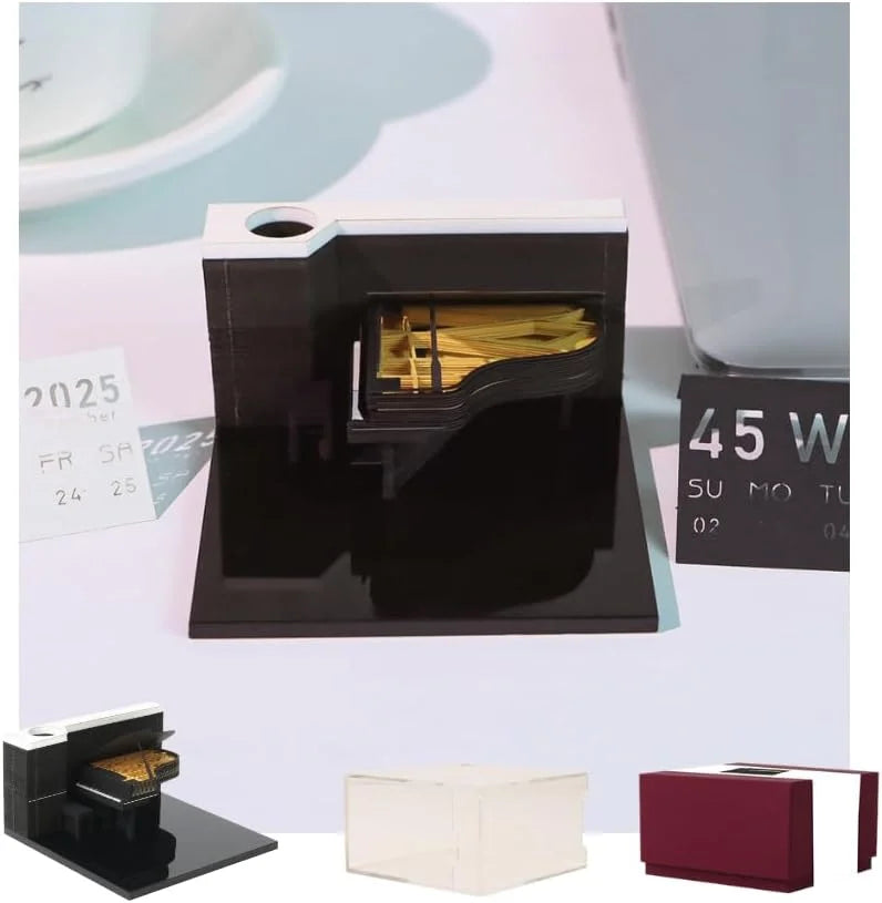 3D Piano Table Calendar Memo Pad Creative Exquisite Handicrafts Souvenirs DIY Desk Decoration New Year Gift for Office School