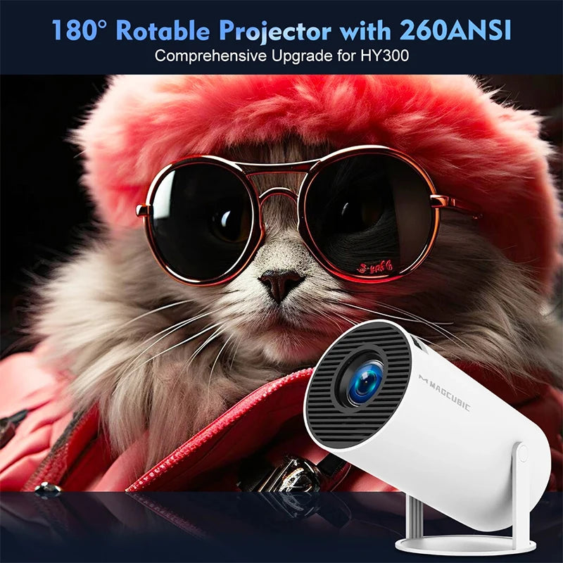Projector 4K Android 11 HY300 Pro Wifi6 260ANSI Allwinner H713 BT5.0 1080P 1280*720P Video Cinema Outdoor Portable Projetor