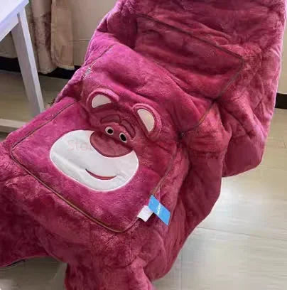 Stitch Disney Throw Pillow Blankets Two In One Kawaii Flannel Pillow Thickened Nap Blanket Living Room Cute Decoration Bedroom