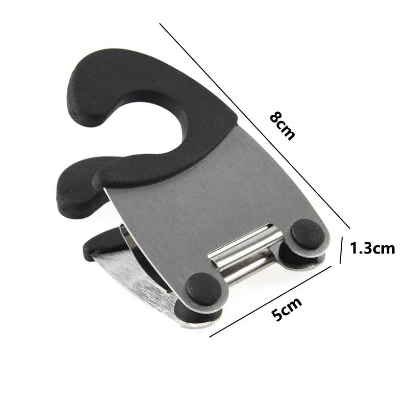 1 pieza de pinzas laterales de acero inoxidable para ollas, soporte para cucharas antiescaldaduras, utensilios de cocina de goma