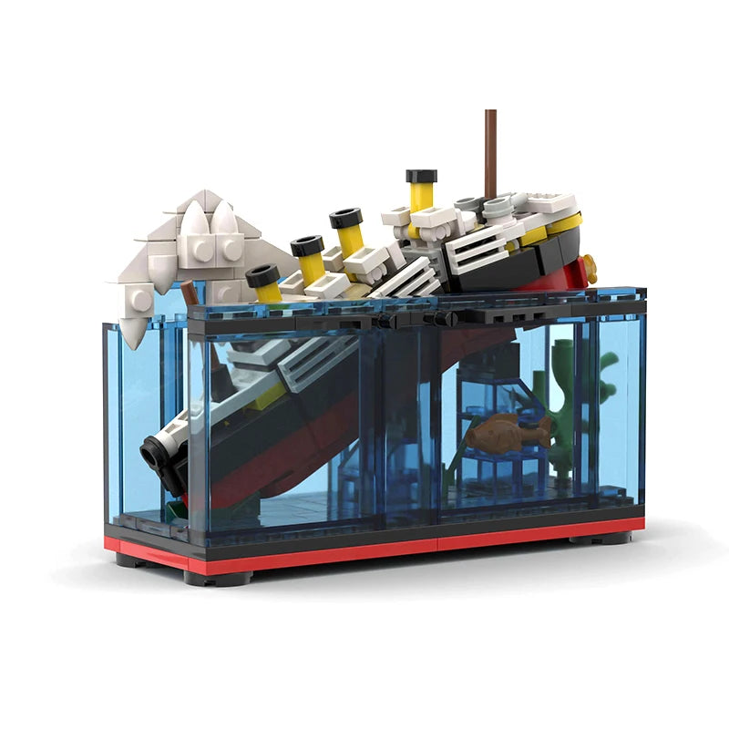Titanic Break In Half RMS Cruise Sank Building Blocks Moc Ship Boat 3D Plastic Model DIY Steamboat Gifts Kids Toys City Movie
