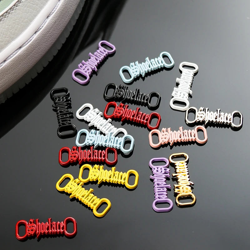 1 par de cordones con letras AF1, adornos con hebillas, kits para zapatillas, hebillas de metal para cordones, elegantes kits deportivos de metal, accesorios para cordones