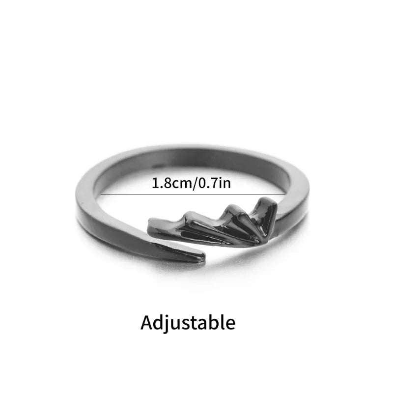2Pcs Anime Angel Demon Couple Rings for Women Men Fashion Animal Adjustable Open Ring Promise Matching Couple Ring Party Gifts