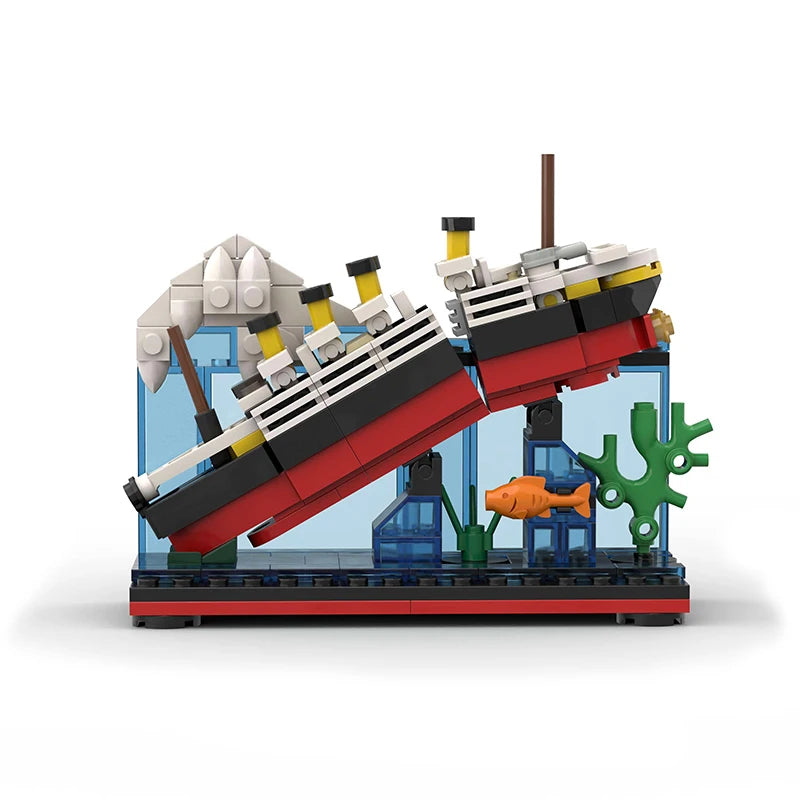 Titanic Break In Half RMS Cruise Sank Building Blocks Moc Ship Boat 3D Plastic Model DIY Steamboat Gifts Kids Toys City Movie