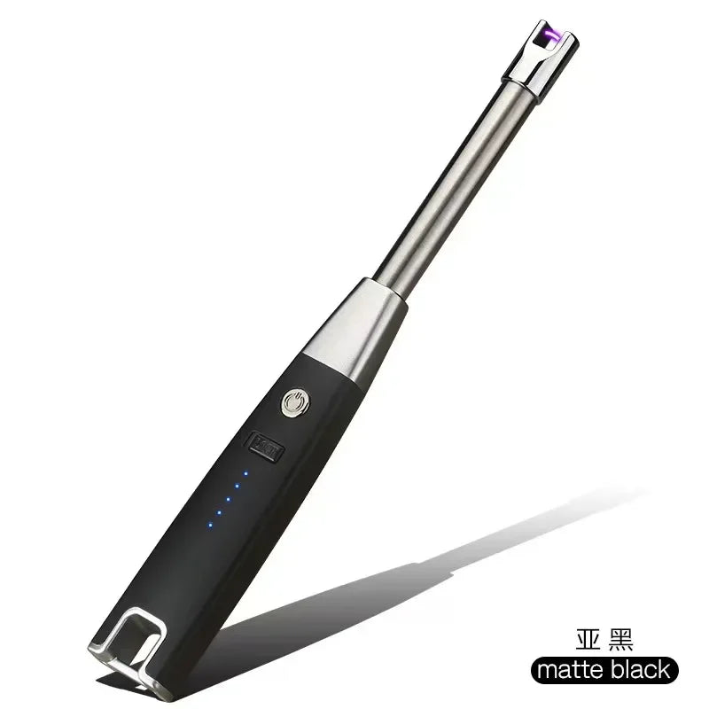 Rechargeable Cigarette Lighter with Power Display, Arc Ignition Gun, Kitchen Igniter, Outdoor Barbecue, Camping, Windproof