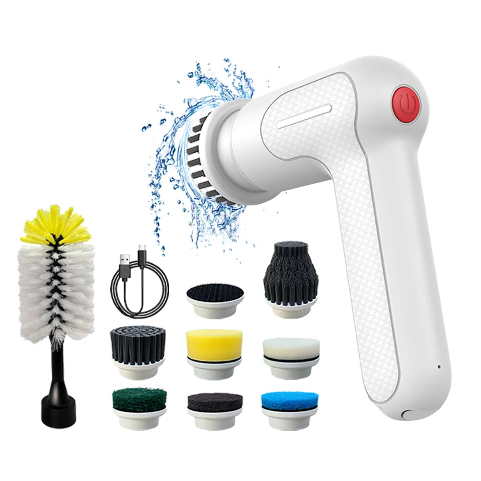 9-in-1 Electric Cleaning Brush Wireles Electric Spin Cleaning Scrubber Electric Cleaning Tool Kitchen Bathroom Cleaning Machine