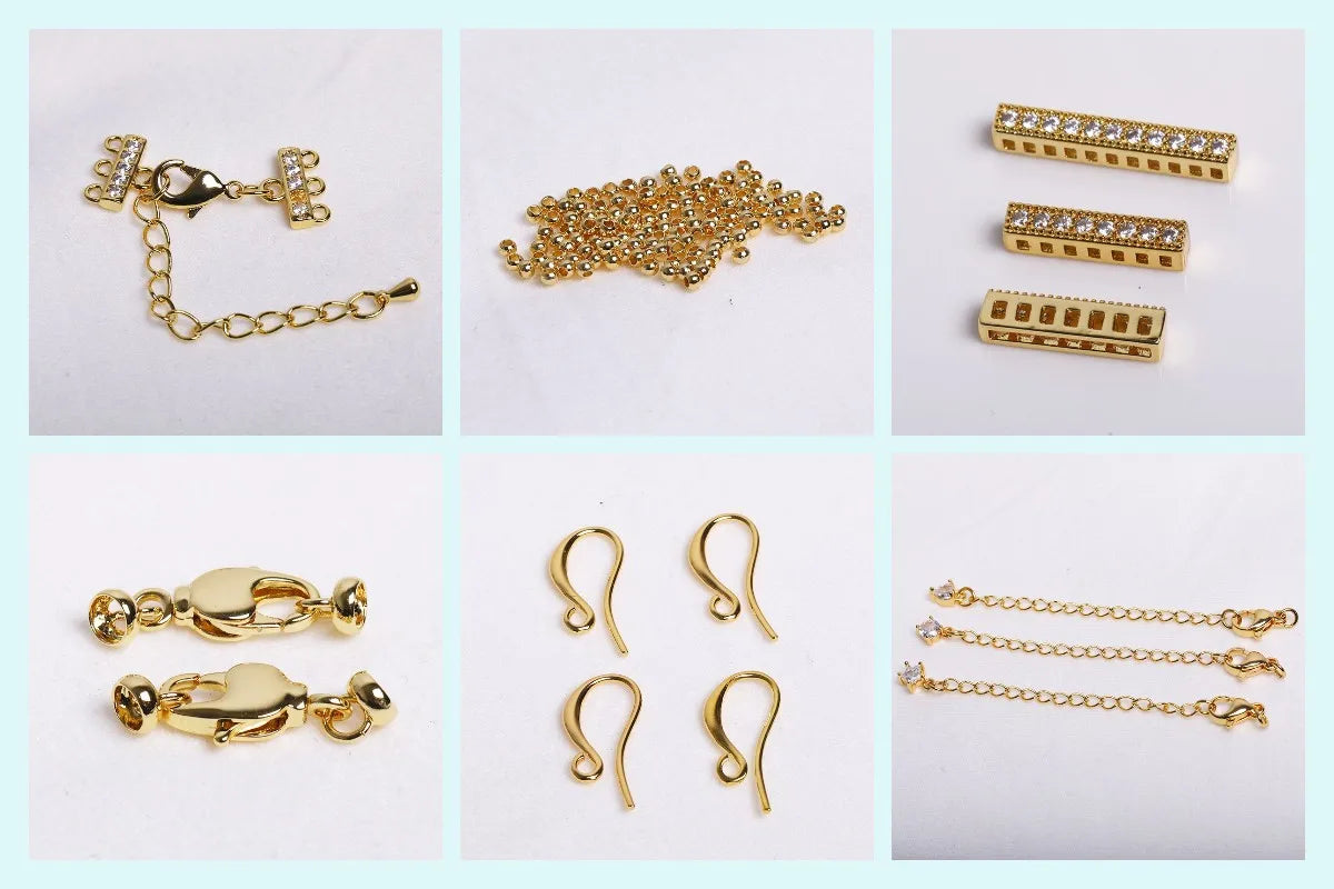 Cuentas espaciadoras irregulares chapadas en oro de 18 quilates, 13 x 4,5 mm, cuentas separadoras redondas de metal de latón para accesorios de joyería y abalorios